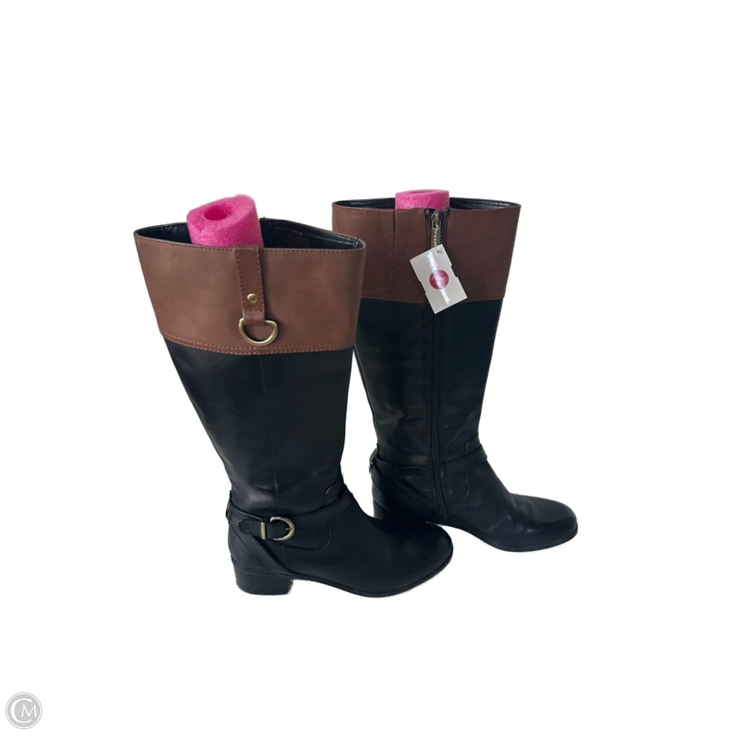 Boots Knee Flats By Bandolino In Black & Brown, Size: 7.5