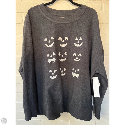 Sweatshirt Crewneck By Maurices In Grey & White, Size: Xxl