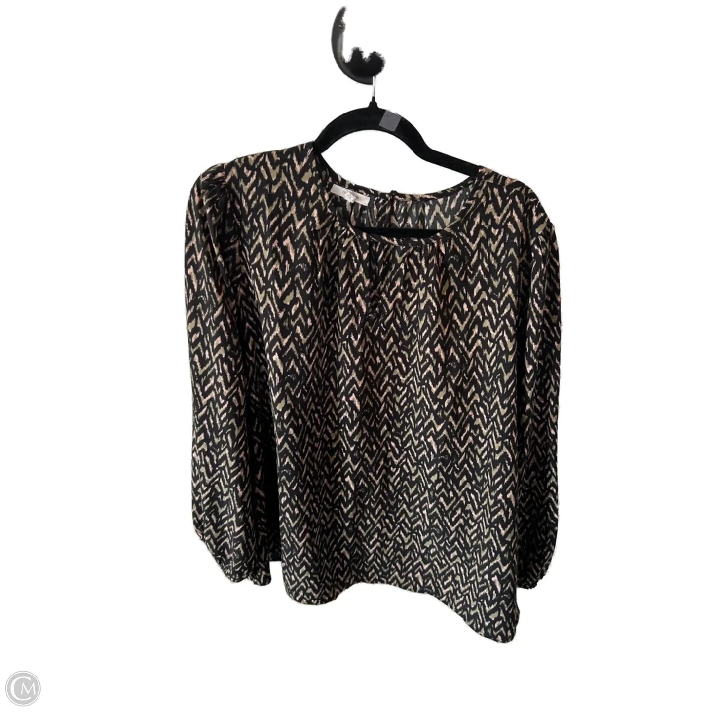 Top Long Sleeve By Maurices In Black & Green, Size: 2x