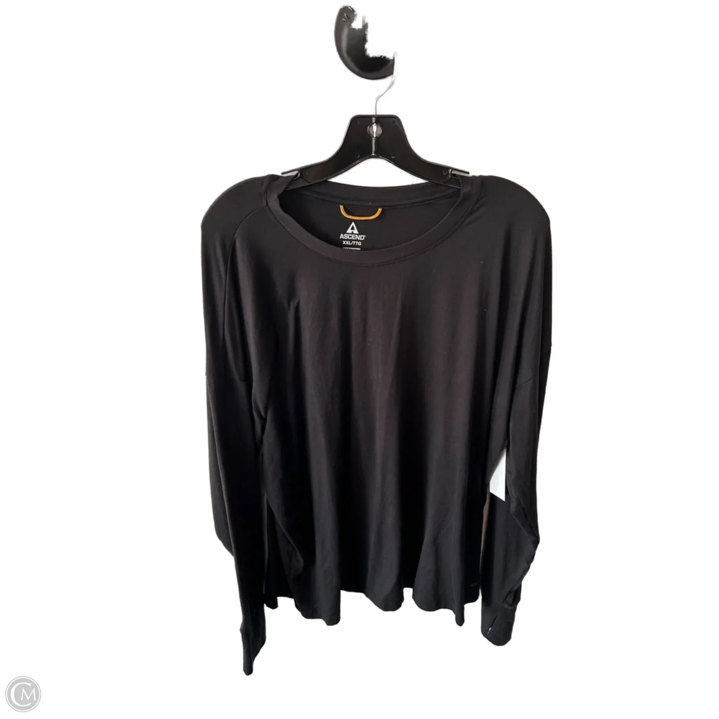 Athletic Top Long Sleeve Crewneck By Clothes Mentor In Black, Size: Xxl