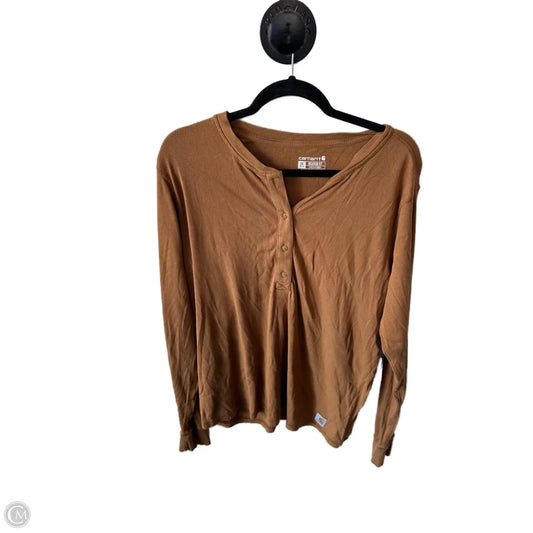 Top Long Sleeve By Carhartt In Brown, Size: 2x
