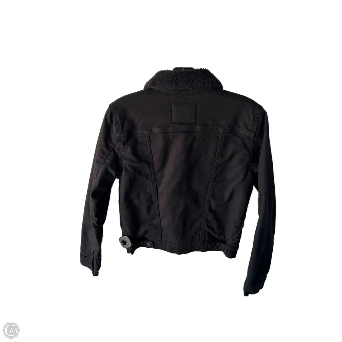 Jacket Denim By Levis In Black Denim, Size: S