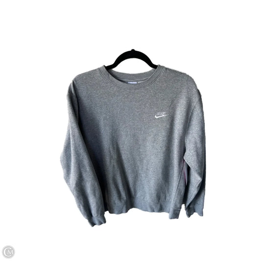 Athletic Sweatshirt Crewneck By Nike Apparel In Grey, Size: M