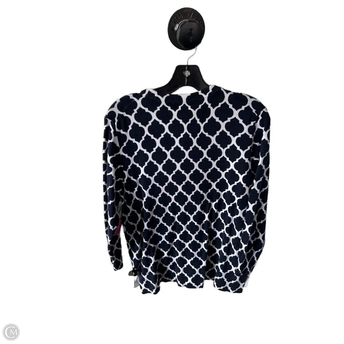Sweater Cardigan By Crown And Ivy In Blue & White, Size: L