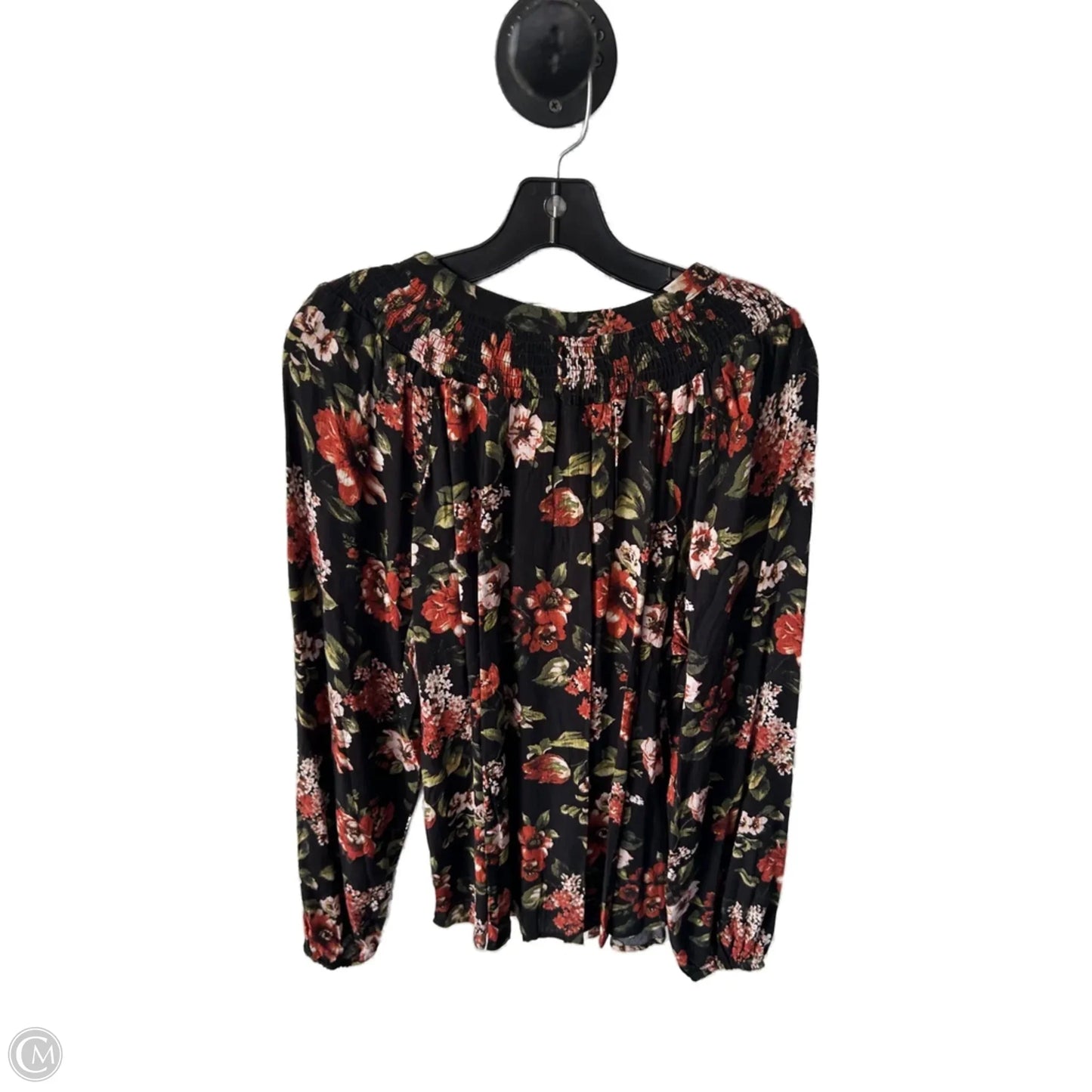 Top Long Sleeve By Bobeau In Black & Orange, Size: 1x