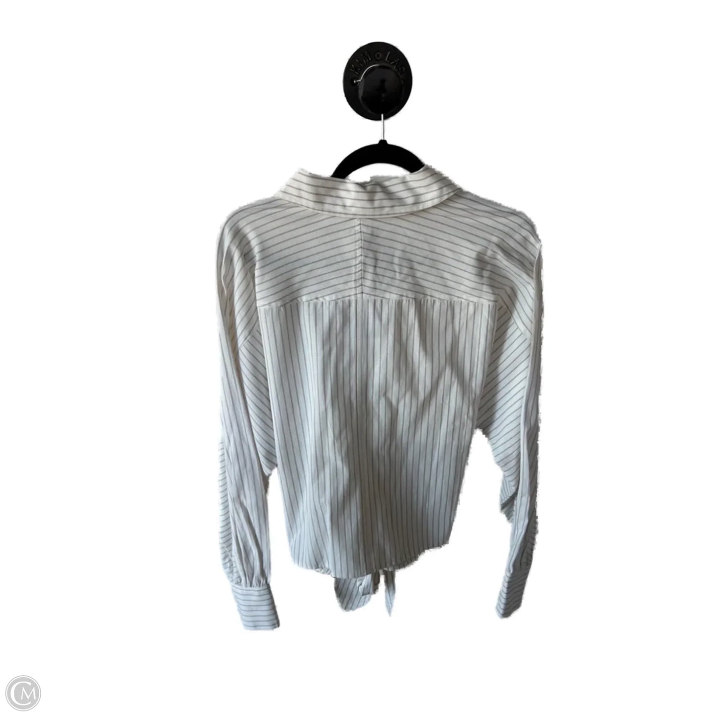 Top Long Sleeve By Cabi In Tan & White, Size: M