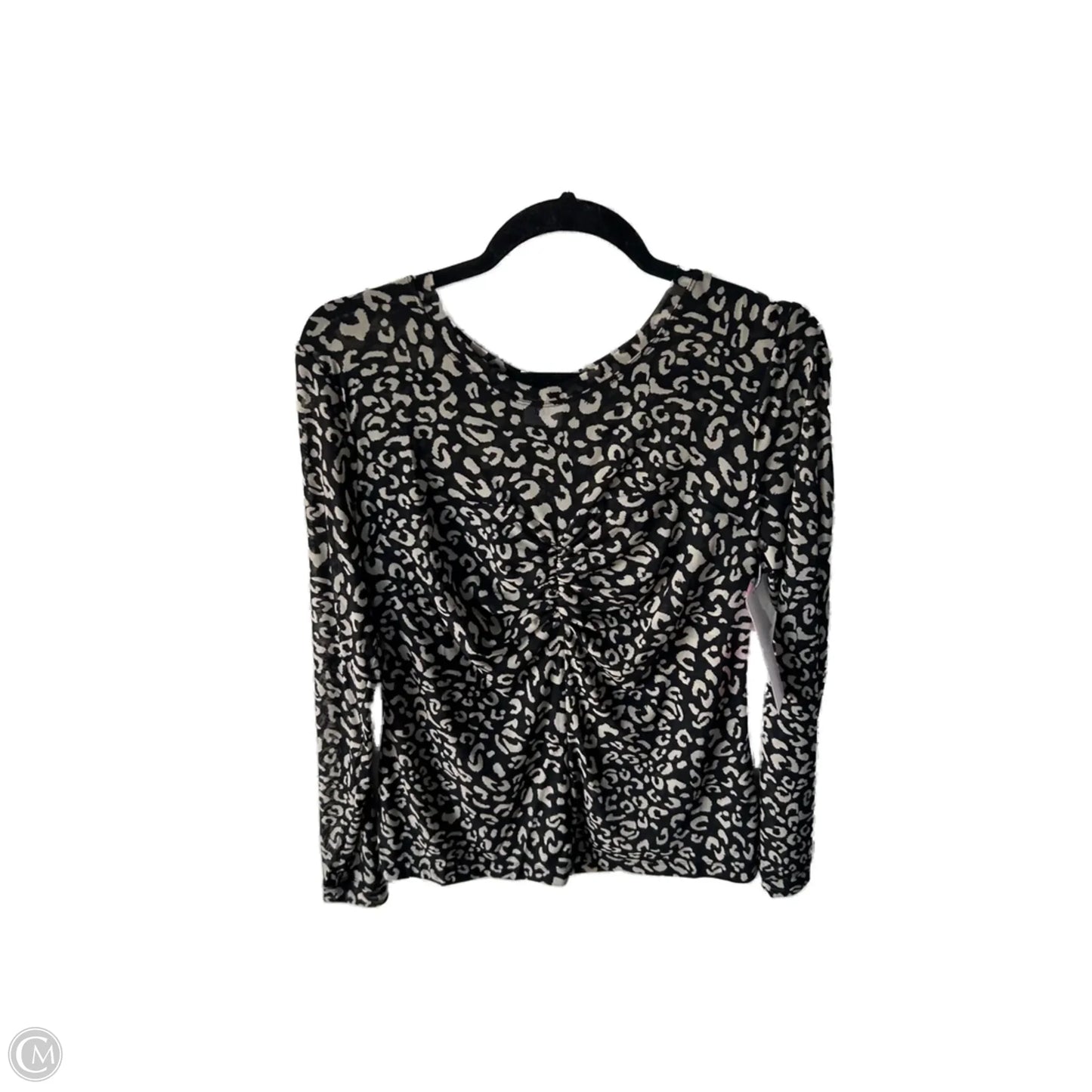 Top Long Sleeve By Cabi In Black & Tan, Size: M