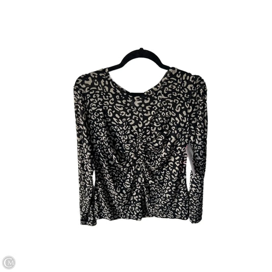 Top Long Sleeve By Cabi In Black & Tan, Size: M