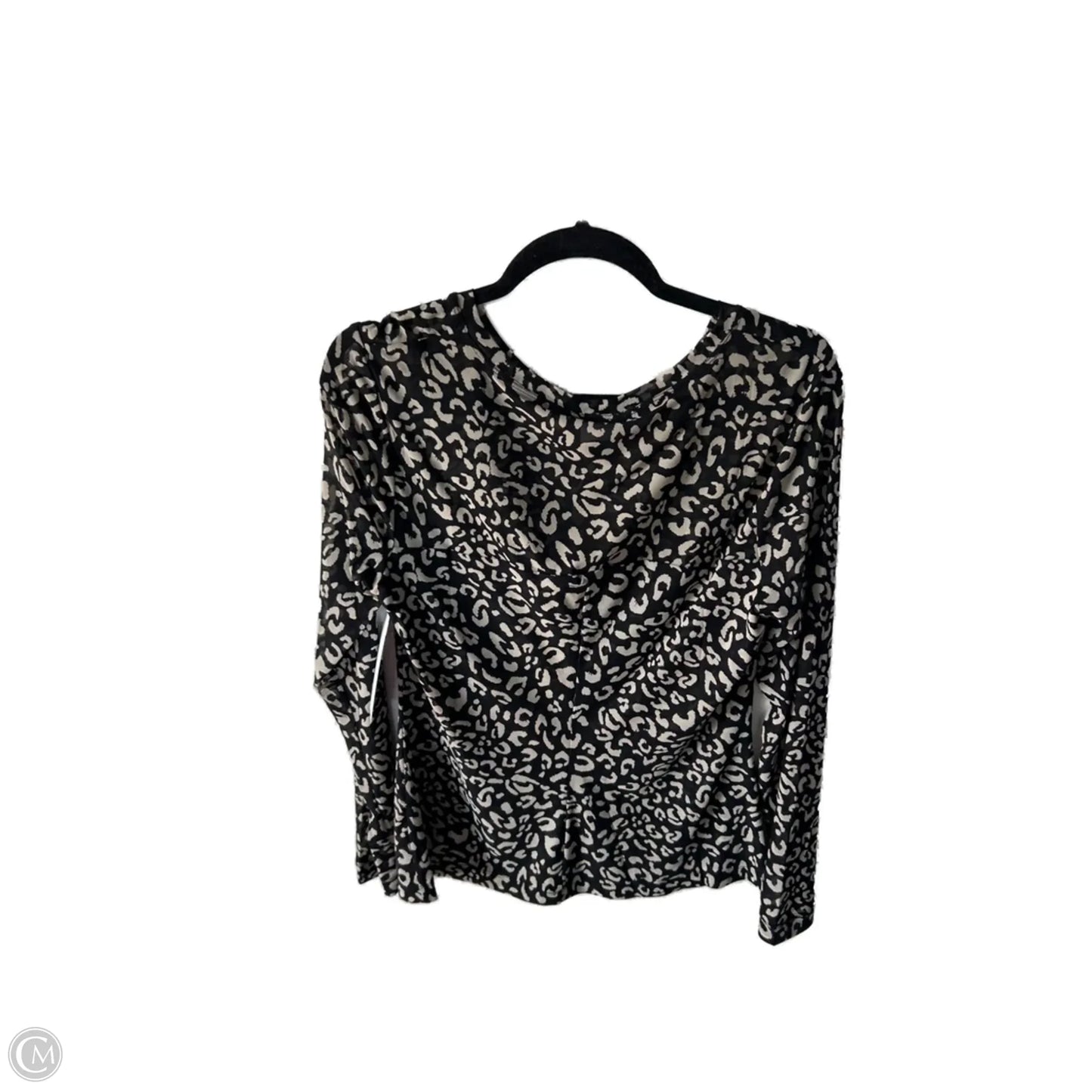 Top Long Sleeve By Cabi In Black & Tan, Size: M
