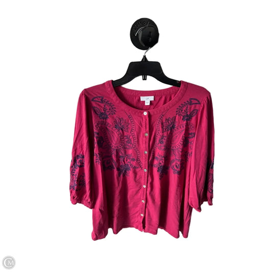 Top 3/4 Sleeve By J. Jill In Pink, Size: L