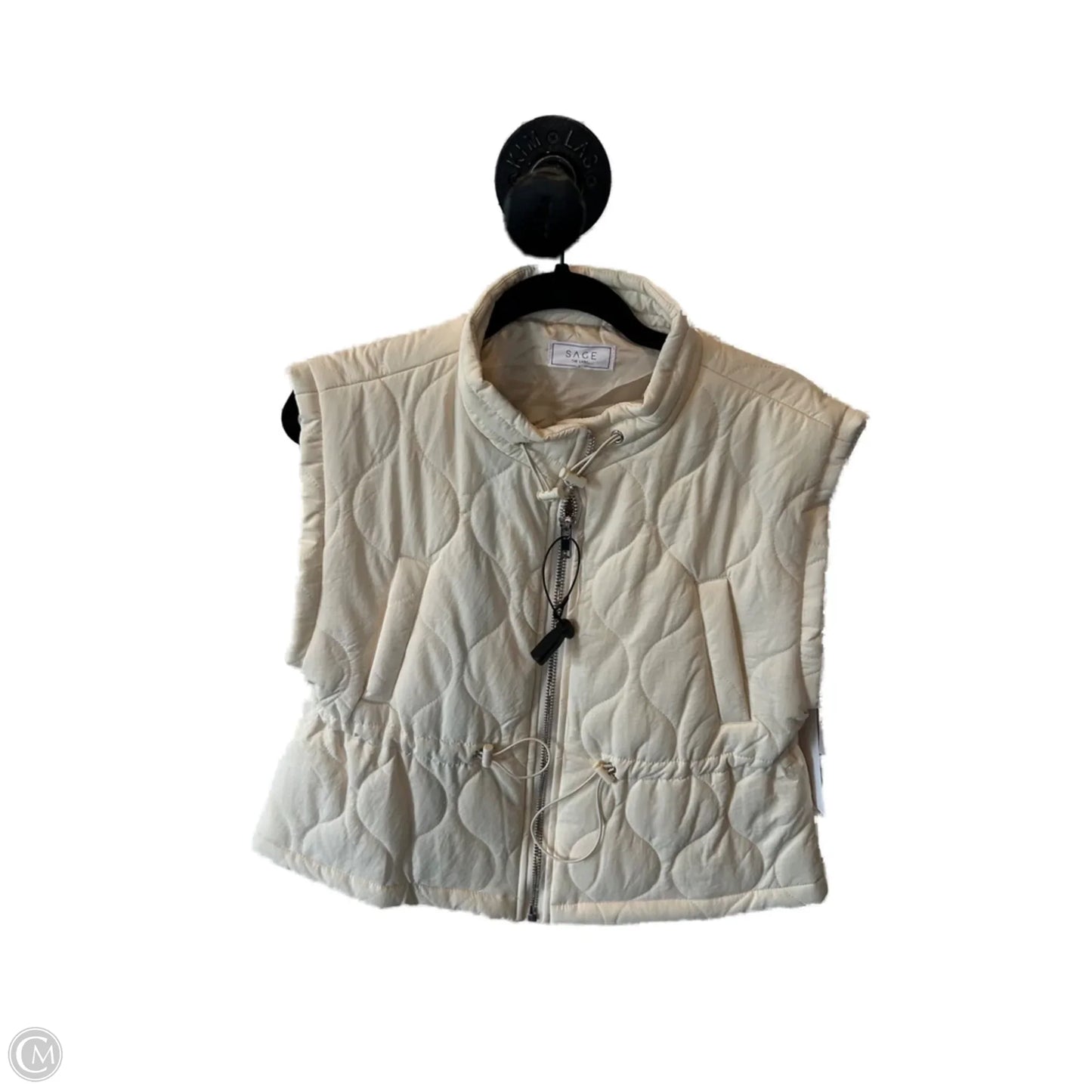 Vest Puffer & Quilted By Sage In Cream, Size: L