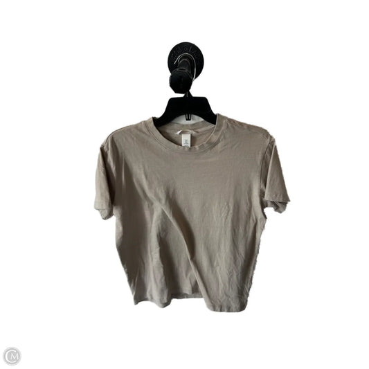 Top Short Sleeve Basic By H&m In Tan, Size: M