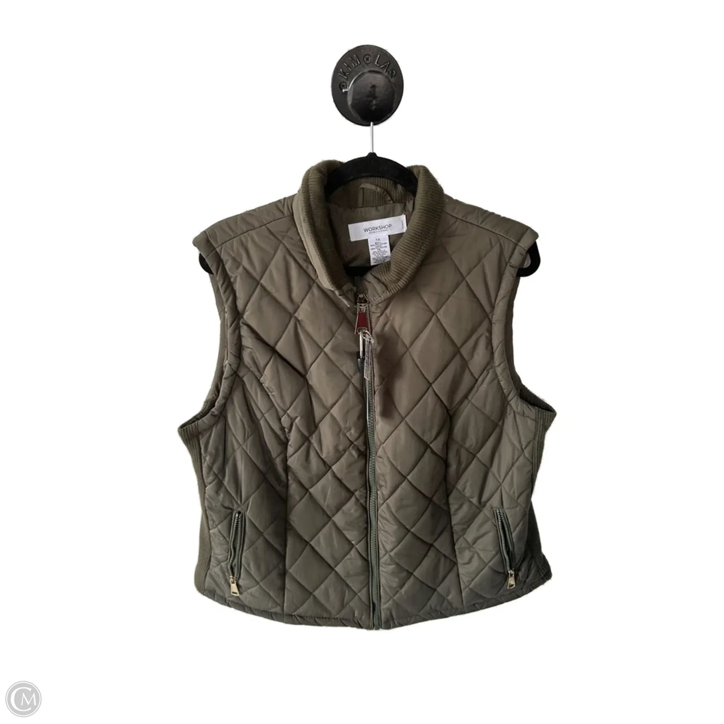 Vest Puffer & Quilted By Workshop In Green, Size: M