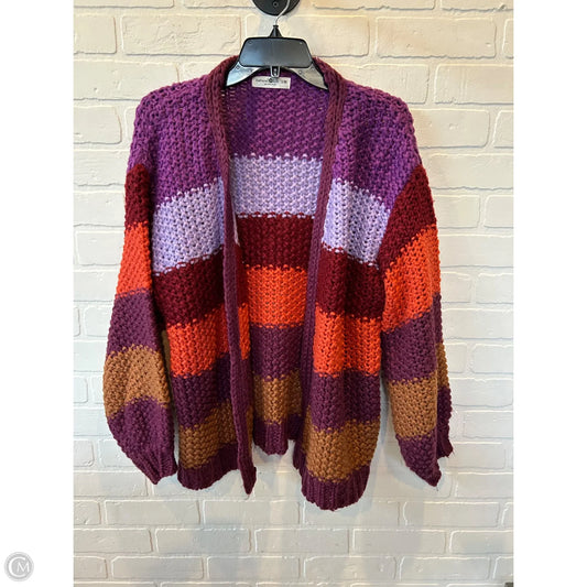 Sweater Cardigan By Natural Life In Purple & Red, Size: S