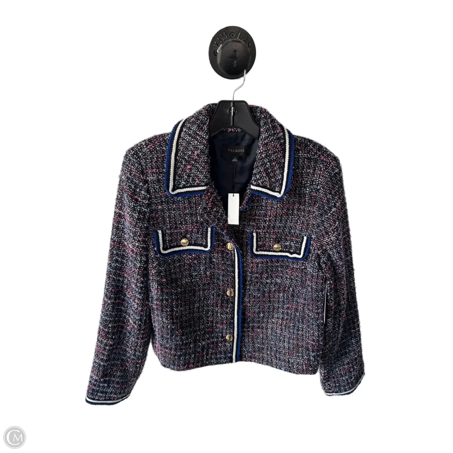 Blazer By Talbots In Blue & Pink, Size: M