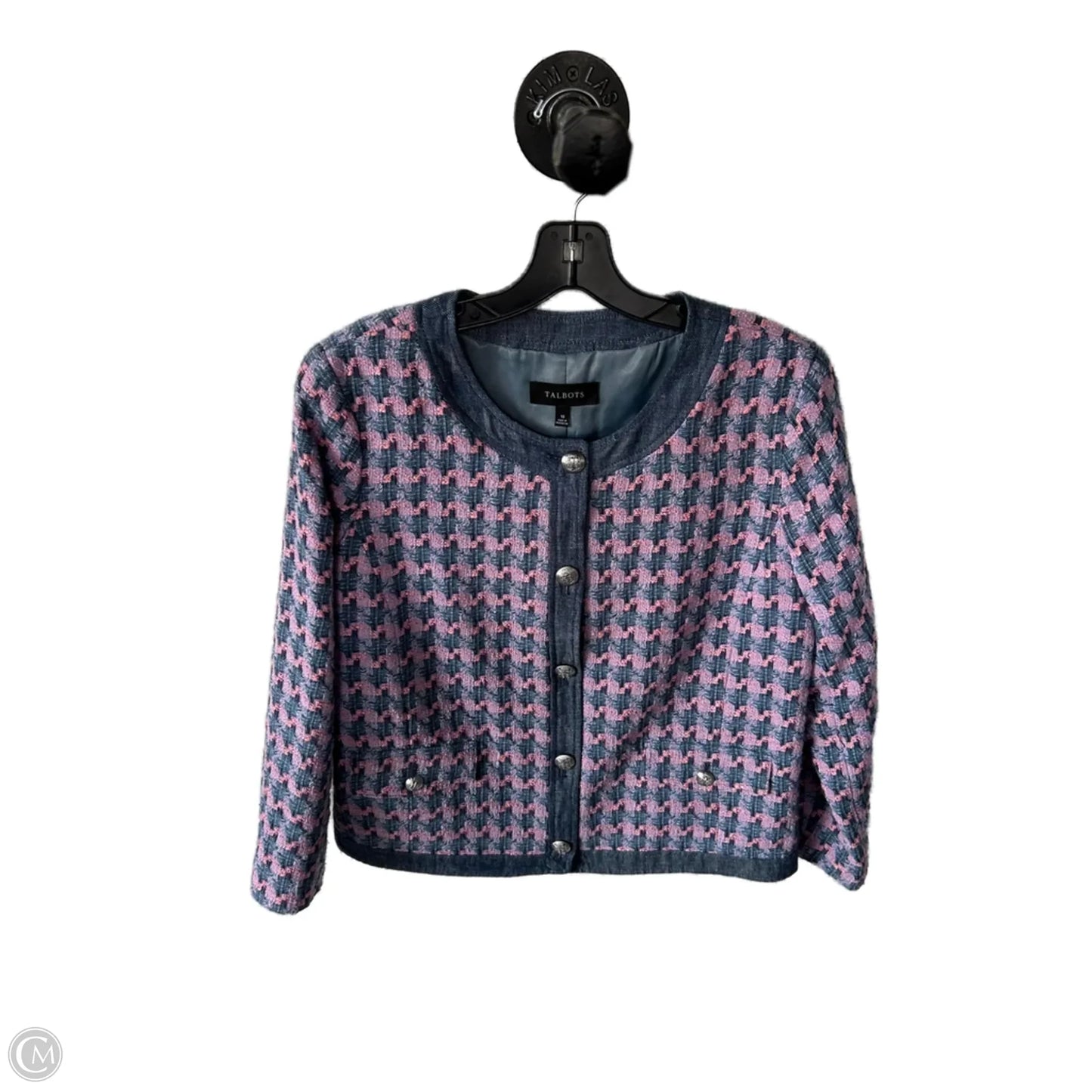 Blazer By Talbots In Blue & Pink, Size: M