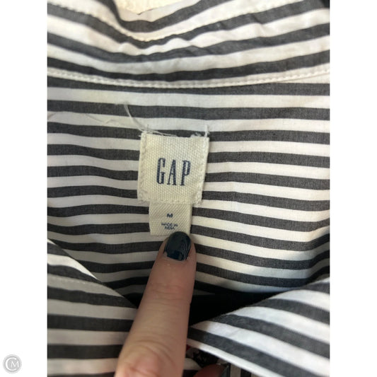 Top Long Sleeve By Gap In Grey & White, Size: M
