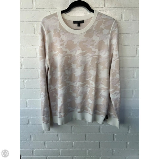 Sweater By Banana Republic In Cream & Pink, Size: L