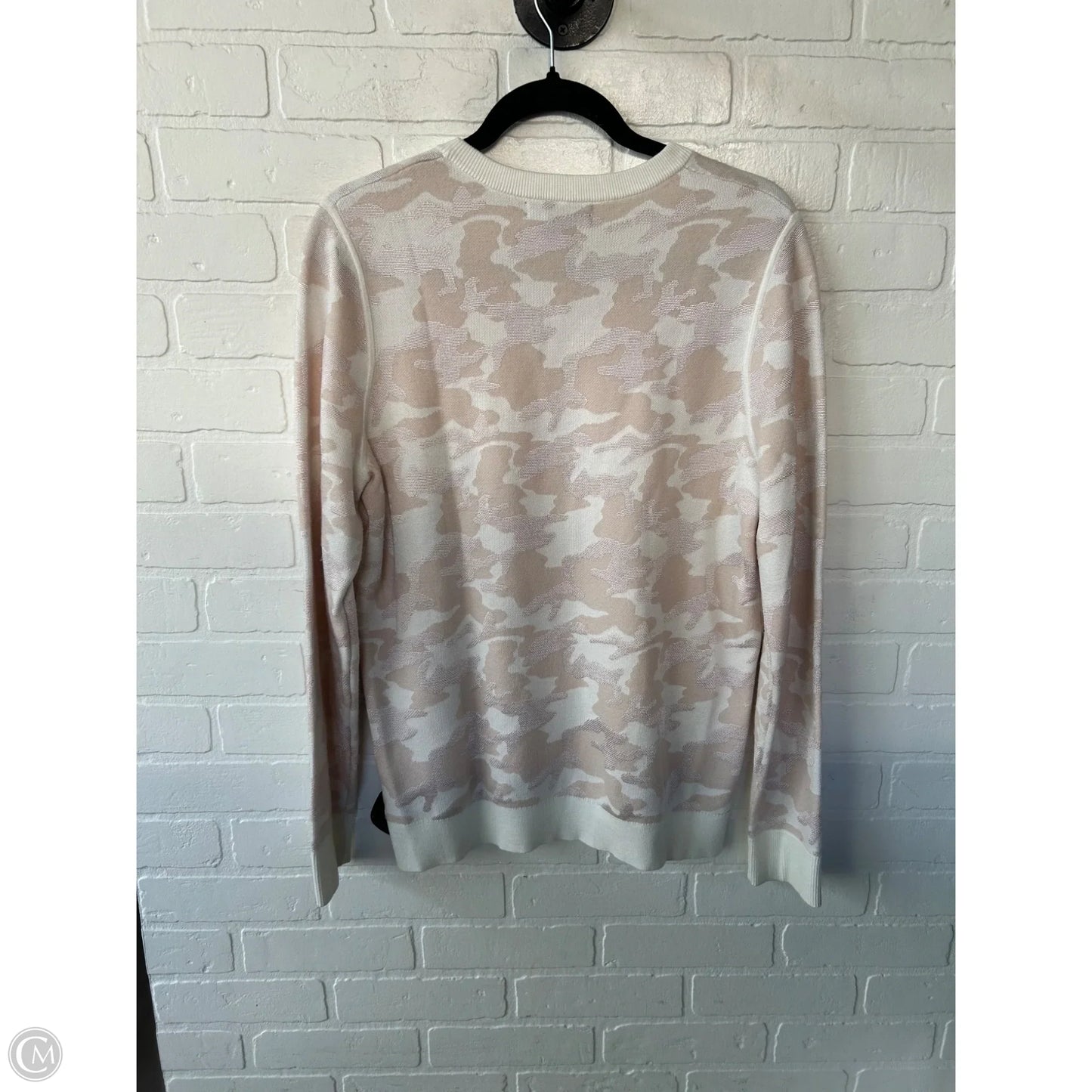 Sweater By Banana Republic In Cream & Pink, Size: L