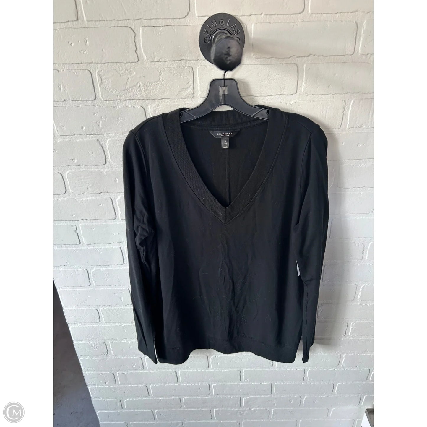 Top Long Sleeve By Banana Republic In Black, Size: M