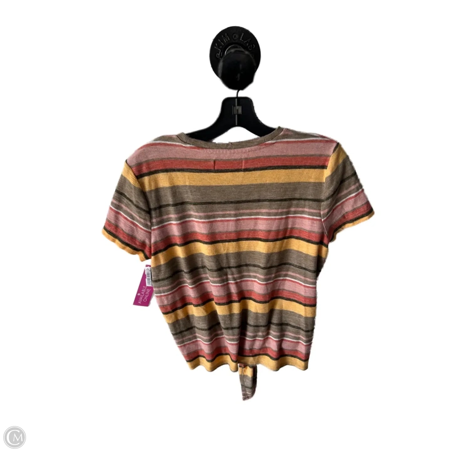 Top Short Sleeve Basic By Madewell In Brown & Pink, Size: S