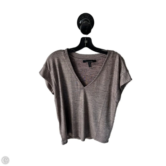 Top Short Sleeve By White House Black Market In Grey & Pink, Size: M