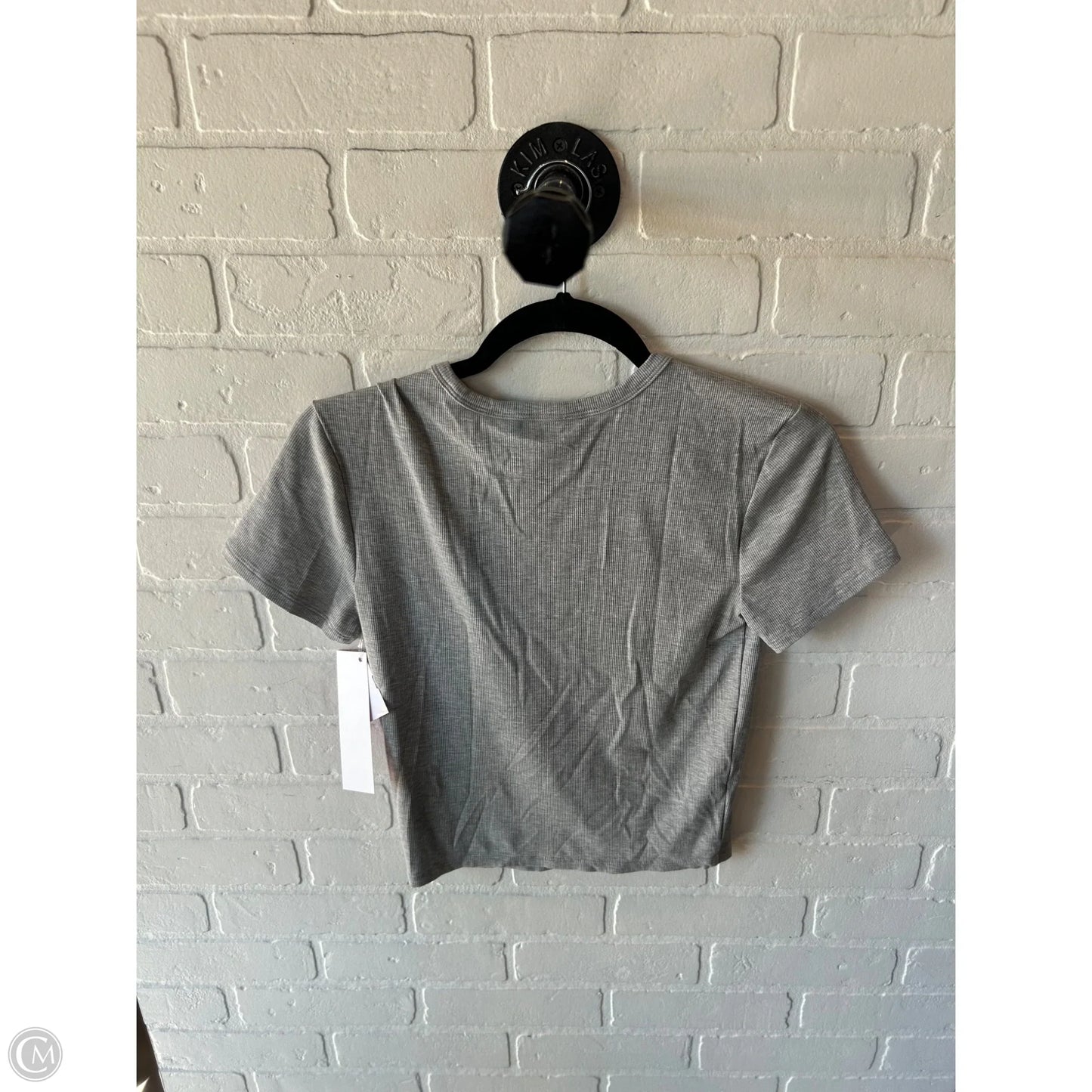 Athletic Top Short Sleeve By Athleta In Grey, Size: S