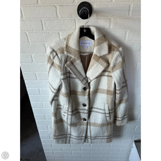 Coat Peacoat By Liz Claiborne In Cream & Tan, Size: M