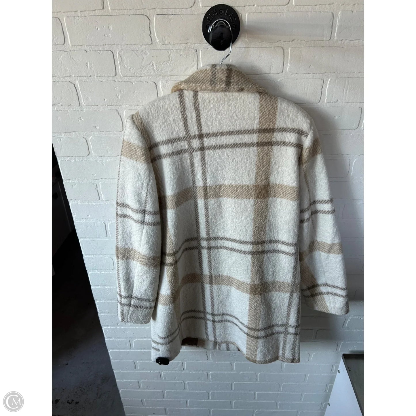 Coat Peacoat By Liz Claiborne In Cream & Tan, Size: M