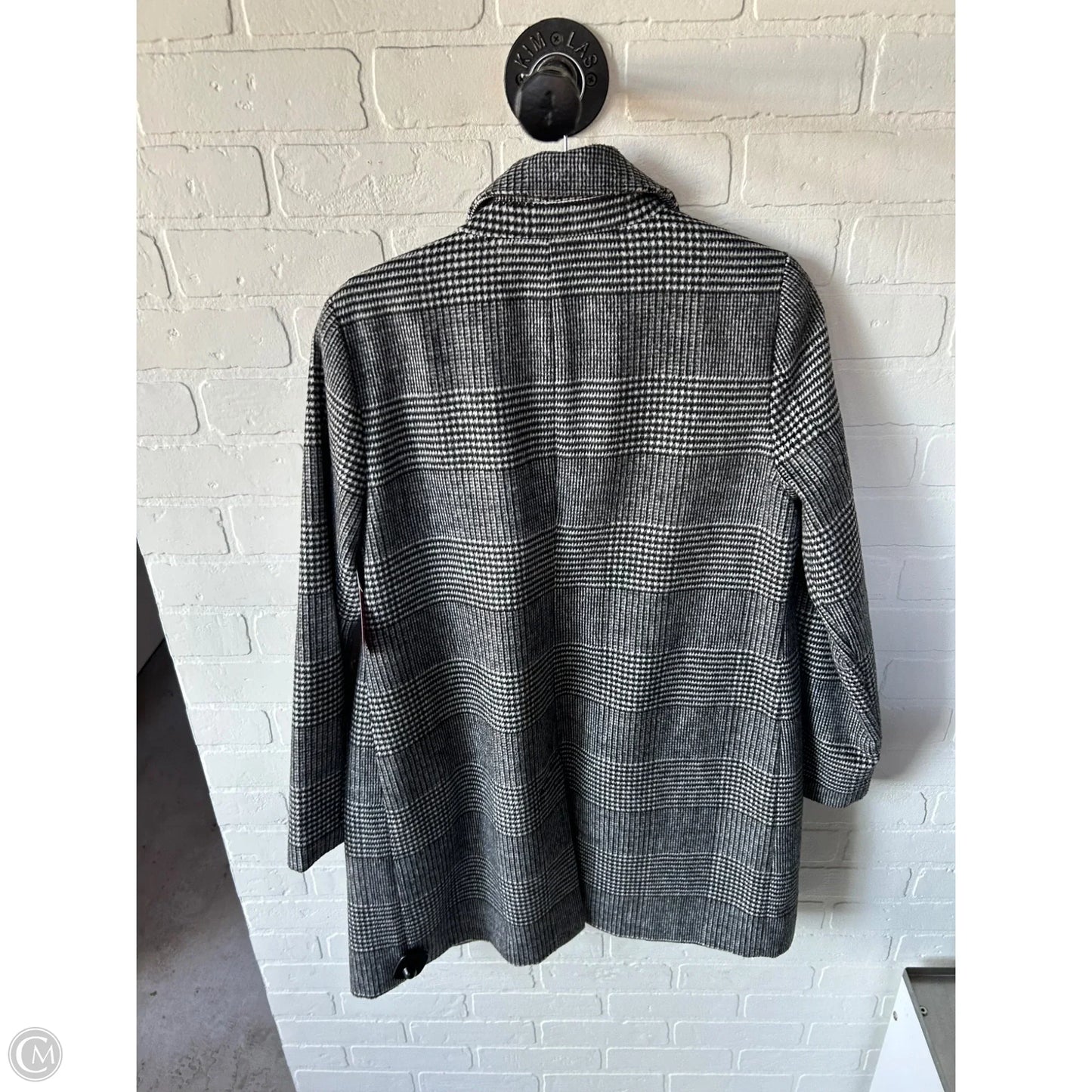 Coat Peacoat By Matty M In Black & White, Size: M