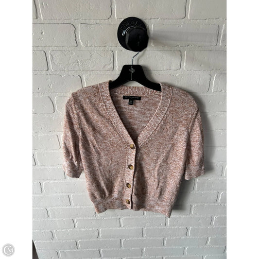 Sweater Short Sleeve By Banana Republic In Tan & White, Size: Xs