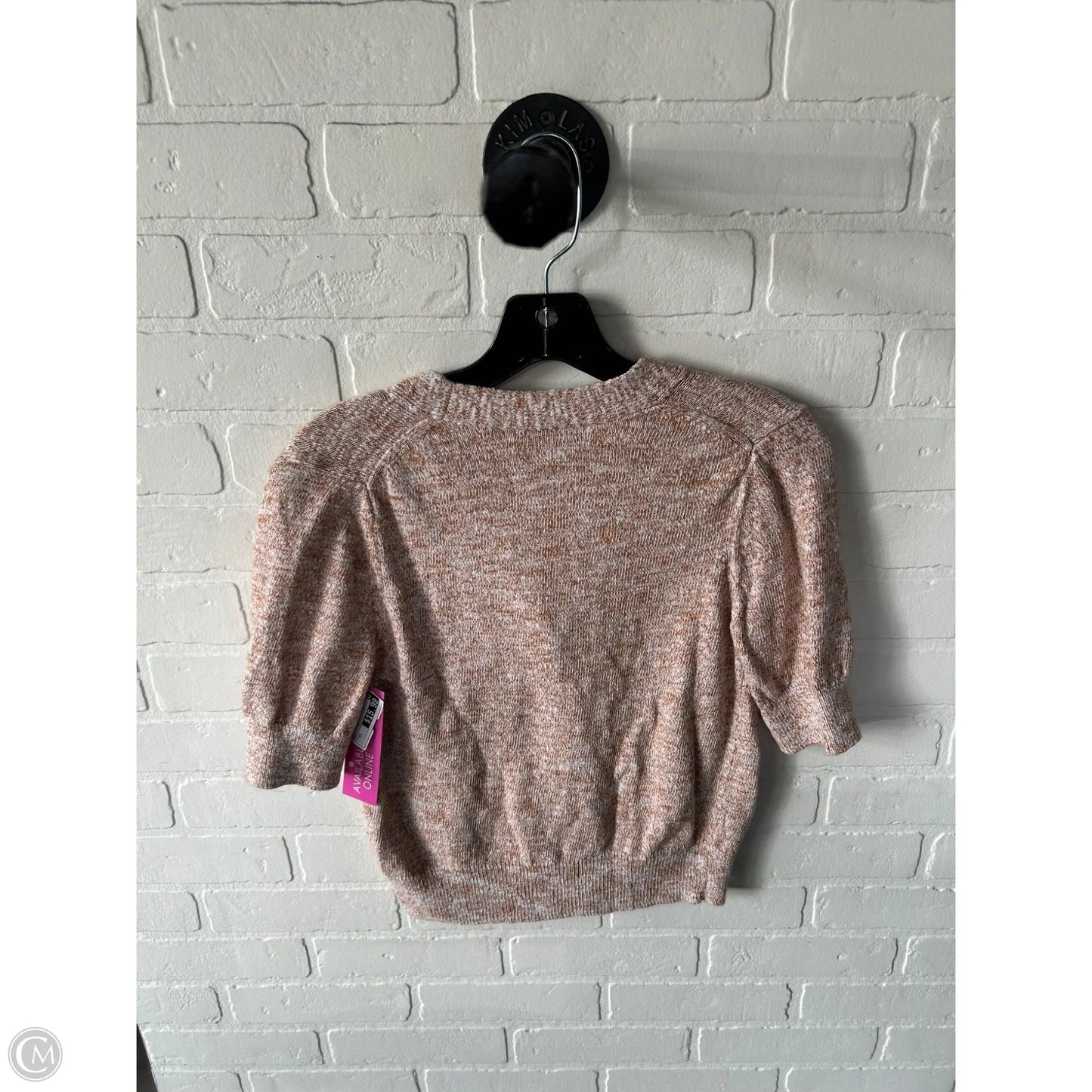 Sweater Short Sleeve By Banana Republic In Tan & White, Size: Xs