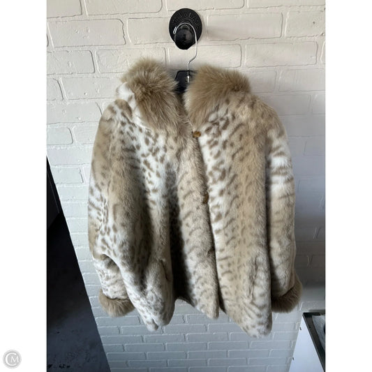 Coat Faux Fur & Sherpa By Coldwater Creek In Tan & White, Size: Lp