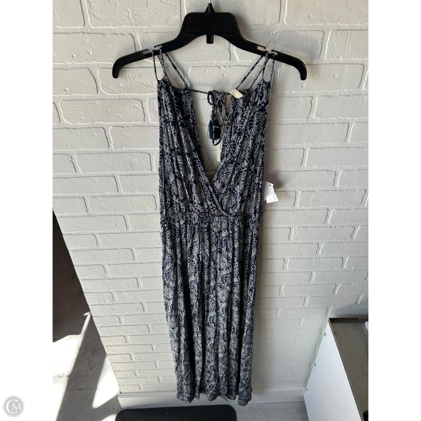 Dress Casual Maxi By Elan In Blue & White, Size: L