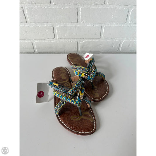 Sandals Flats By Sam Edelman In Blue & Yellow, Size: 8.5