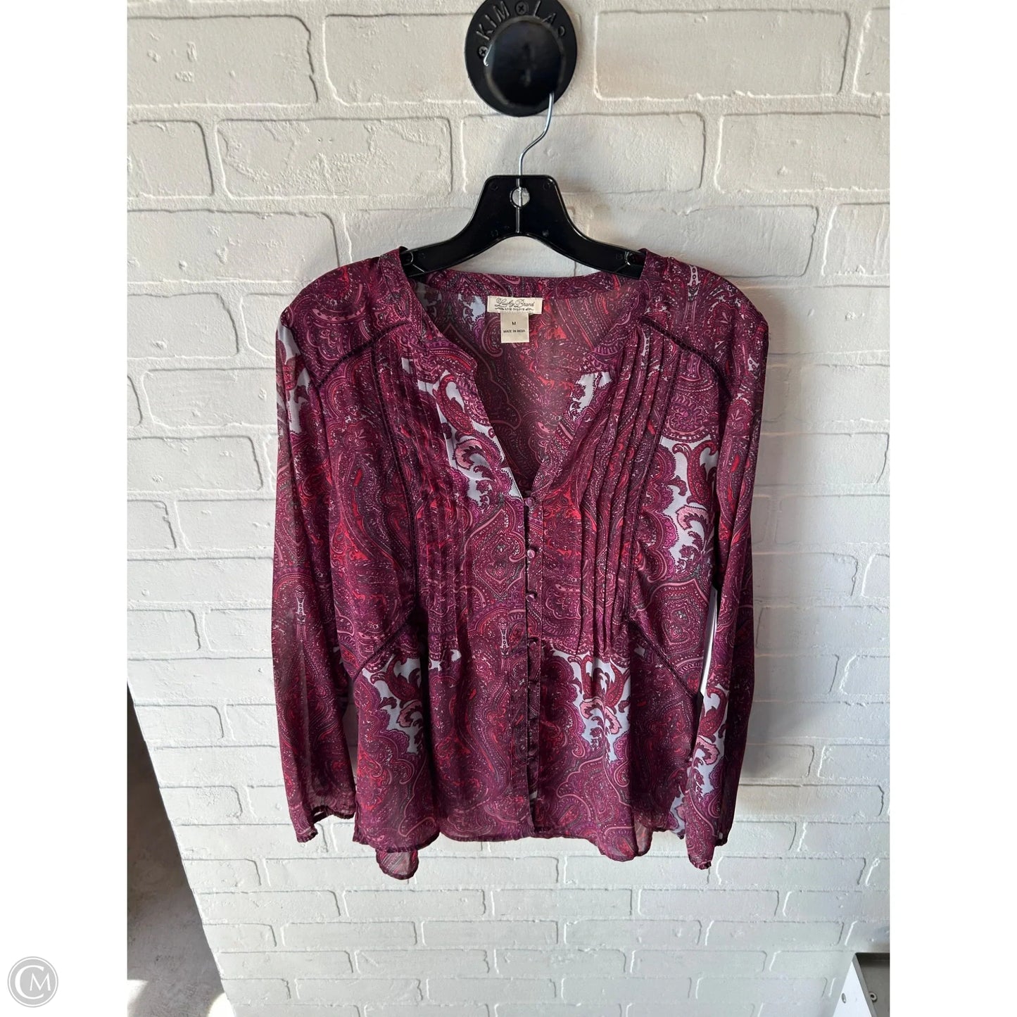 Top Long Sleeve By Lucky Brand In Purple, Size: M