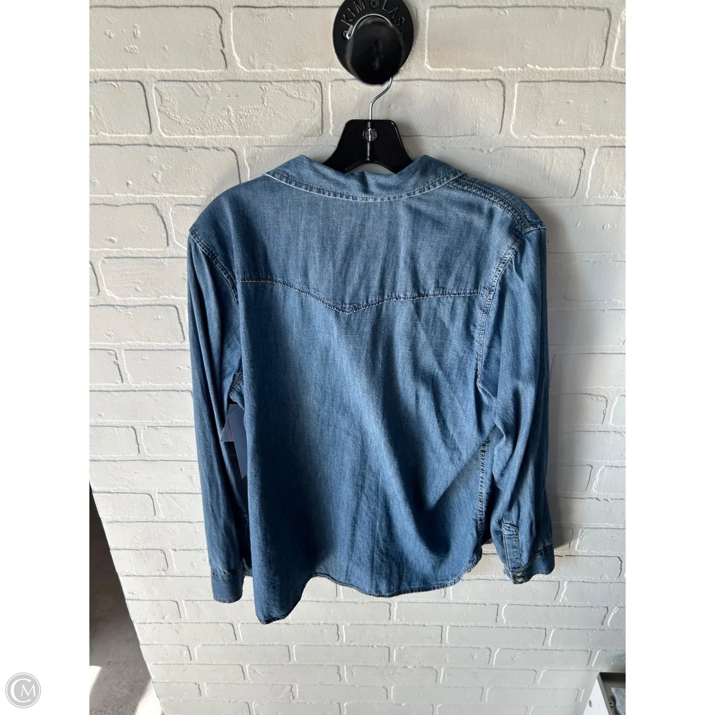 Top Long Sleeve By Gap In Blue Denim, Size: Xl