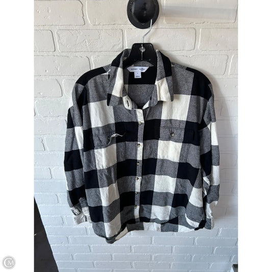 Top Long Sleeve By Old Navy In Black & Cream, Size: L