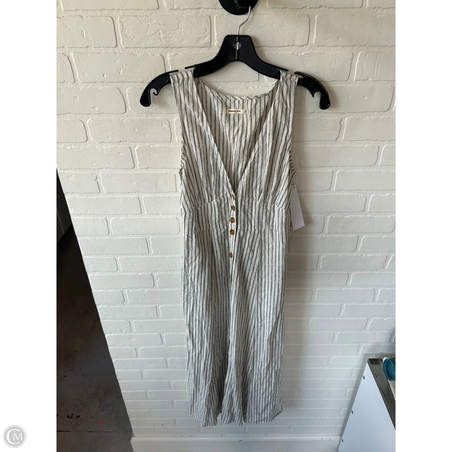 Dress Casual Midi By Marine Layer In Black & Cream, Size: S