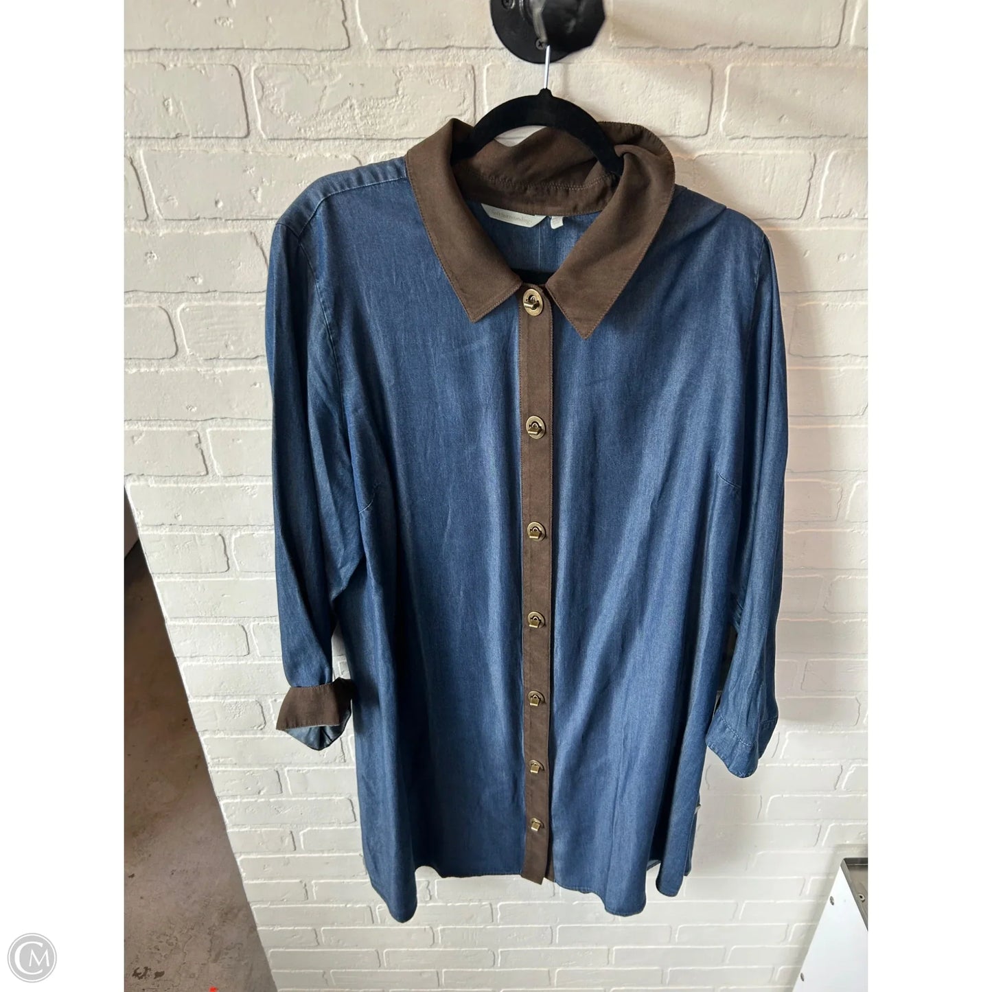 Dress Casual Midi By Soft Surroundings In Blue & Brown, Size: 2x