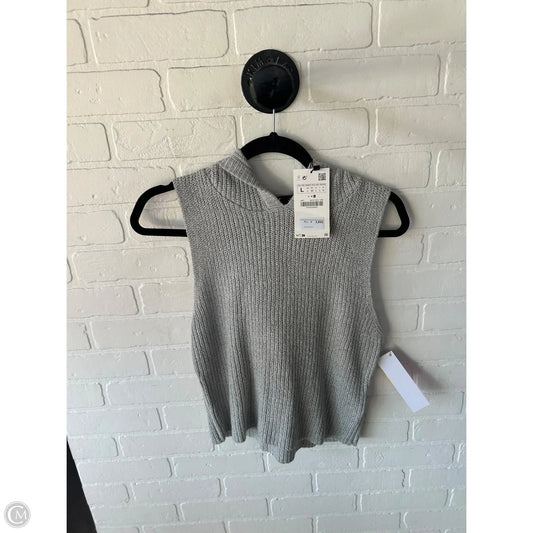 Sweater Short Sleeve By Zara In Grey, Size: L
