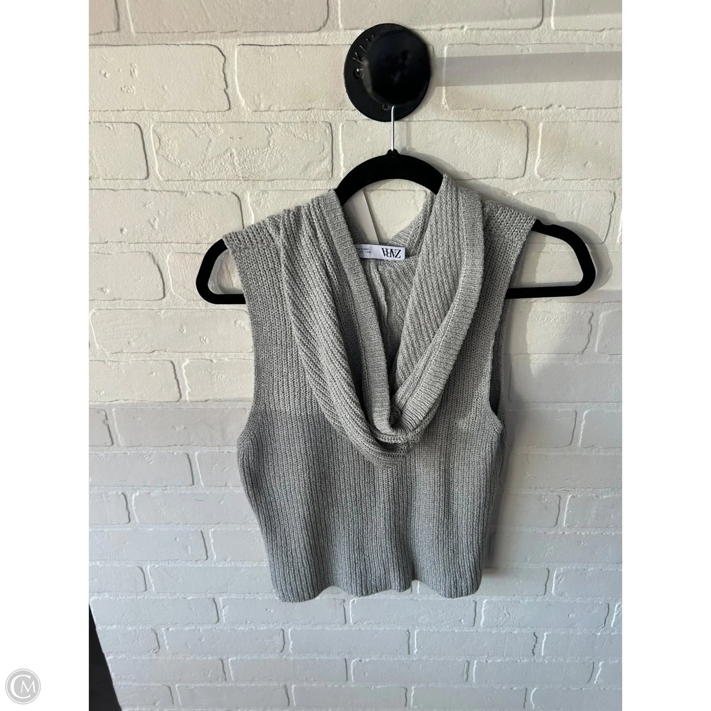 Sweater Short Sleeve By Zara In Grey, Size: L