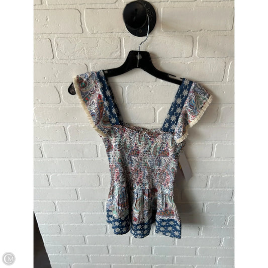 Top Sleeveless By Thml In Blue & Cream, Size: Xs
