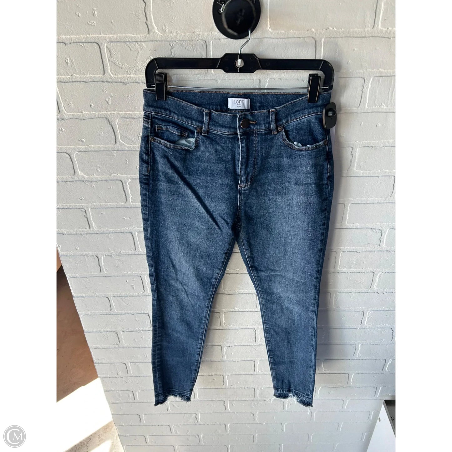 Jeans Skinny By Loft In Blue Denim, Size: 4