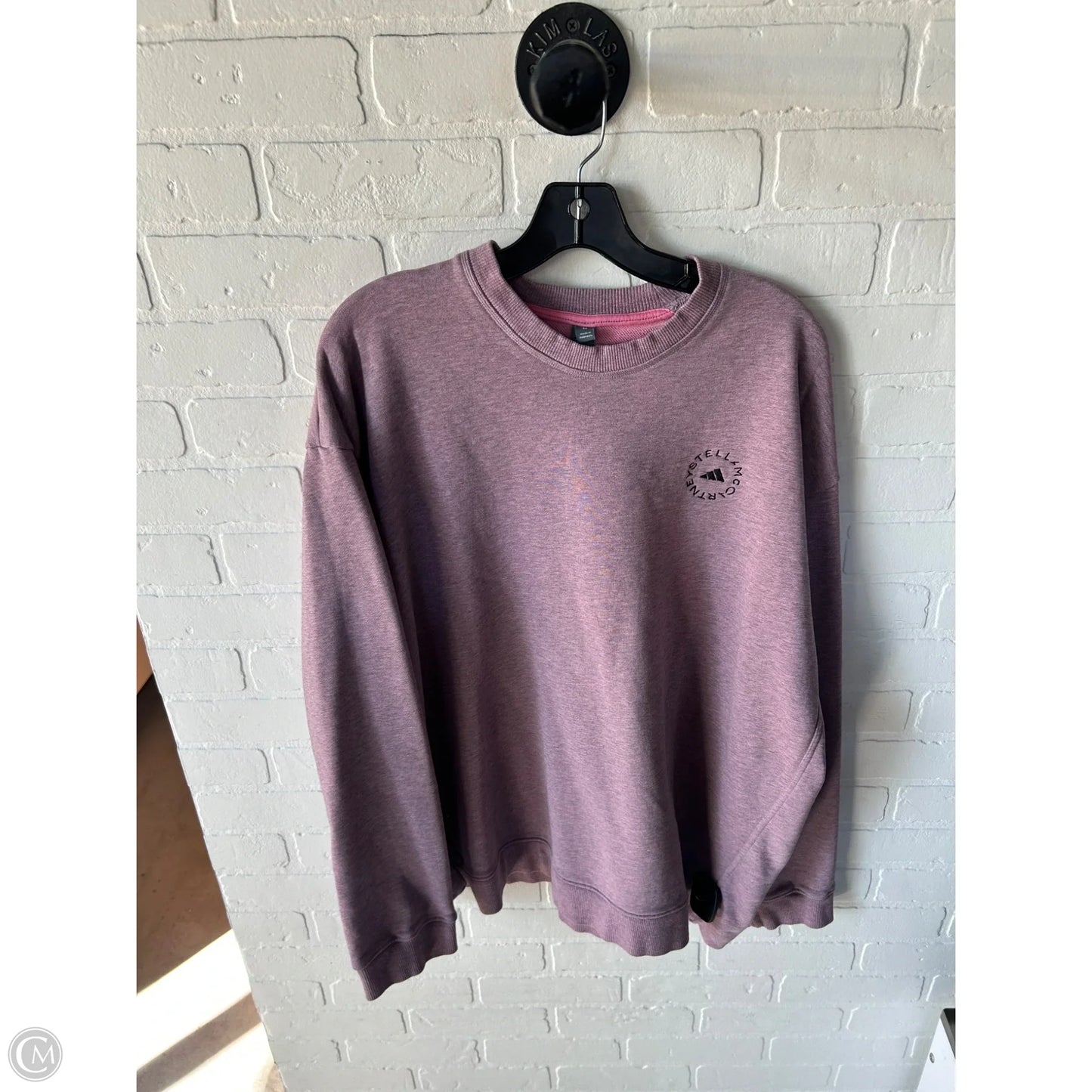 Athletic Sweatshirt Crewneck By Adidas In Pink, Size: M