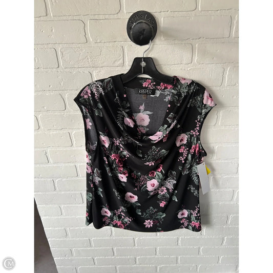 Top Sleeveless By Kasper In Black & Pink, Size: L