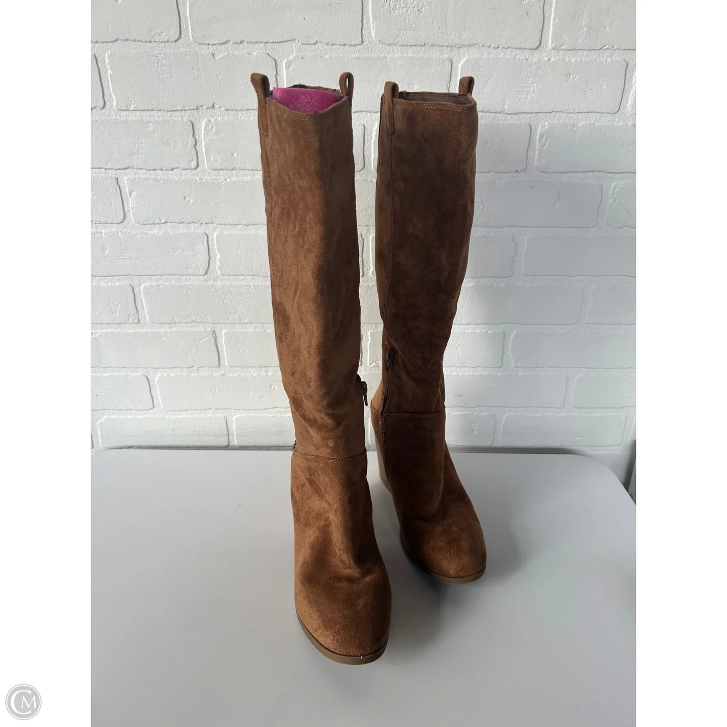 Boots Knee Heels By Ana In Brown, Size: 9.5