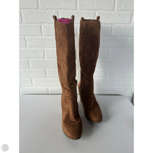 Boots Knee Heels By Ana In Brown, Size: 9.5