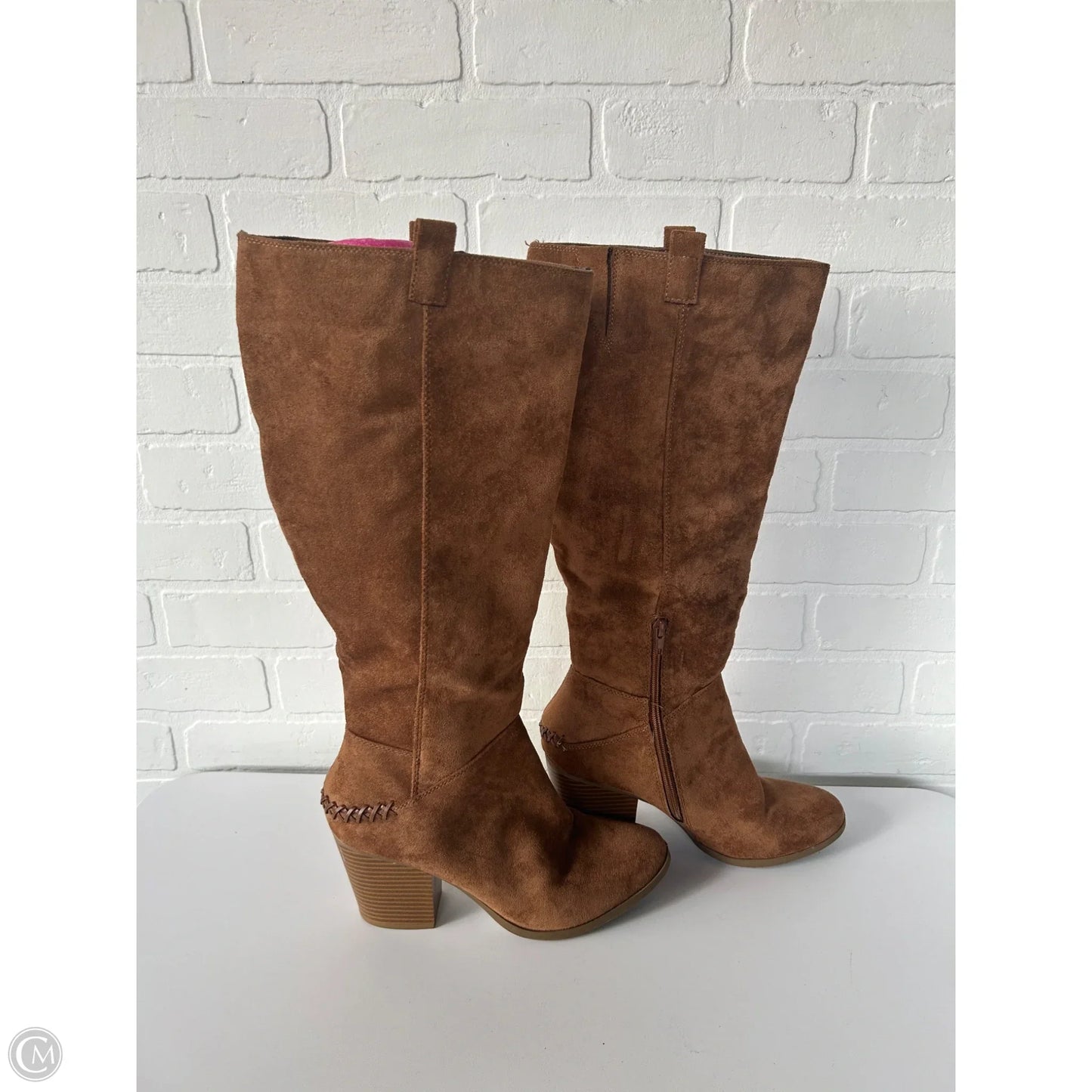 Boots Knee Heels By Ana In Brown, Size: 9.5