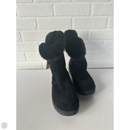 Boots Mid-calf Flats By So In Black, Size: 9.5